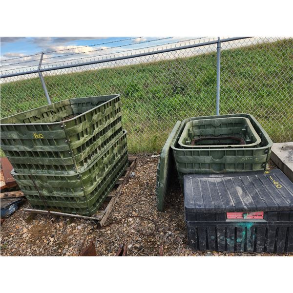 Four PENCELL Buried splice handhole, three lids and Black Tuff Bin