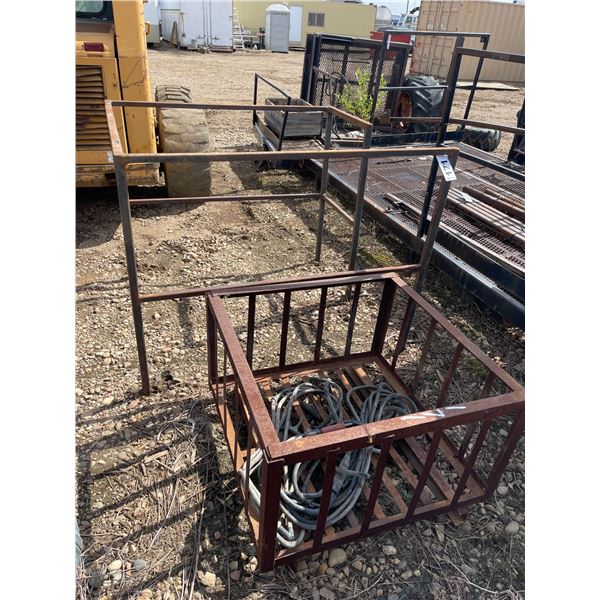 Steel rack, steel cage, welding cables, 3 rolls of silt fence and tracer wire