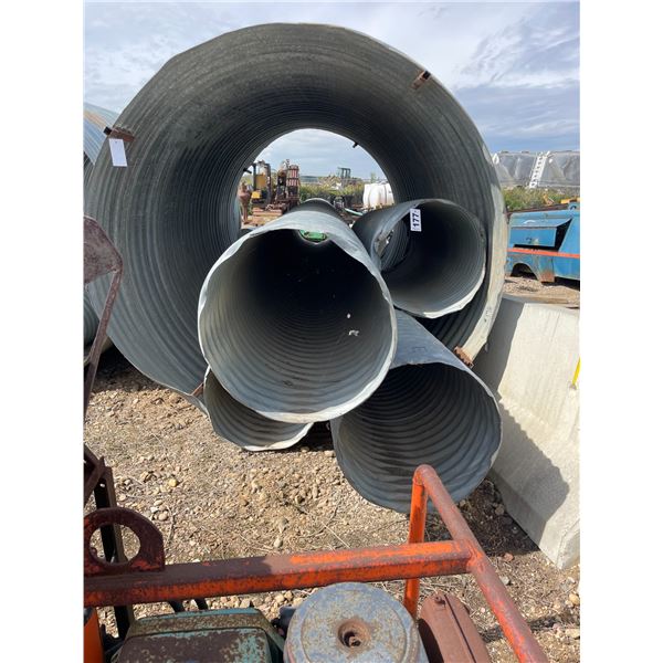 Galvanized corrugated steel pipe - 24" diameter (4 pieces, lengths = 7.5ft, 12ft, 6 meters and 6 met