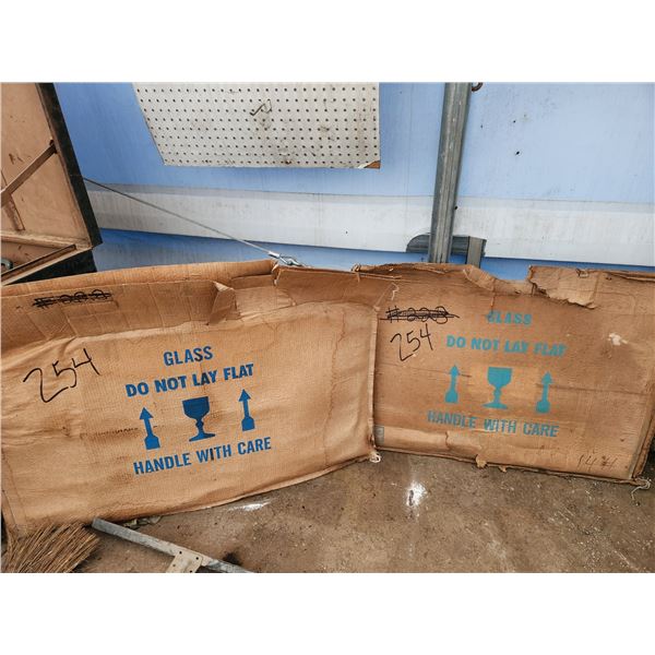 Two Case 580 Rear Glass pieces