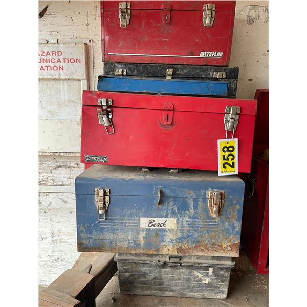 Quantity of metal tool boxes
