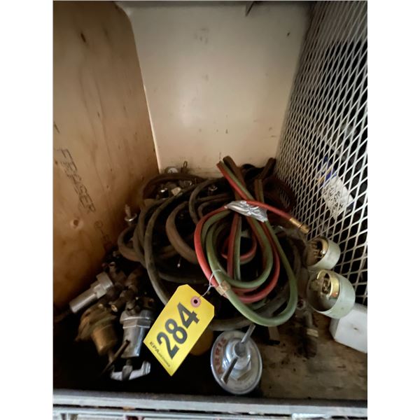 Quantity of oxy/acetylene torch gauges, regulators, hoses and parts