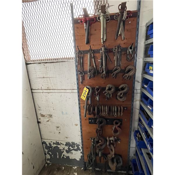 Quantity of pins and hooks. Racking not included