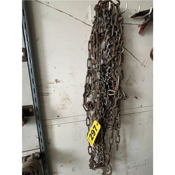 Tire chains. Steel racking not included