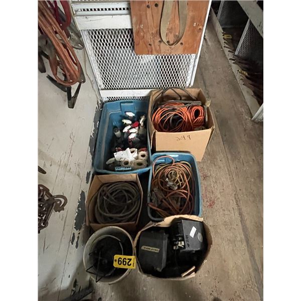 Quantity of two-way radios, grounding cable, extension cords and cleaning products