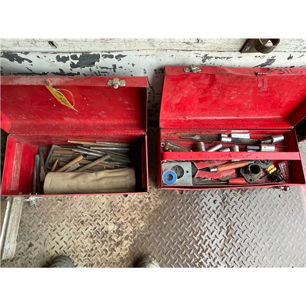 Two toolboxes w/chisels, punches and misc tools