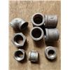 Image 19 : Misc brass saddle, curb/main stops and pipe fittings, unions and black pipe couplers