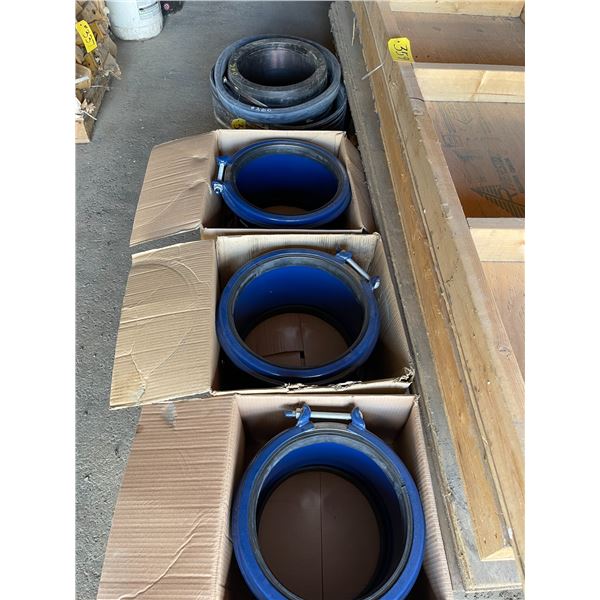 HYMAX repair repair couplers (2 of 12", 1 of 10") and FRIATEC 12" IPS HDPE electrofusion coupler