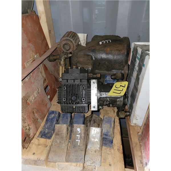 R-100 transmission housing, hoe teeth and hydraulic triplex pump