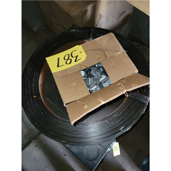 Steel package strapping and crimp on clamps