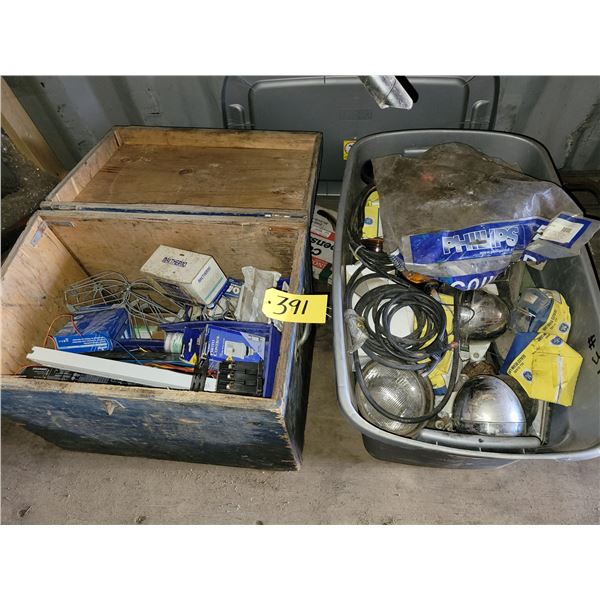 Electrical supplies, automotive work lights and cable.