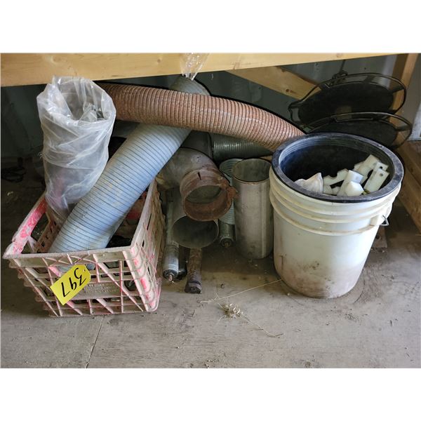 Exhaust piping, tail chain and aux pipe/hose securement