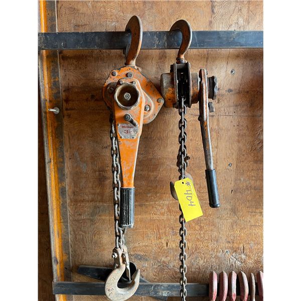 Two WESTWARD chain come alongs (3 ton & 1-1/2 ton)