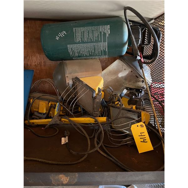 Work lights and spray jug