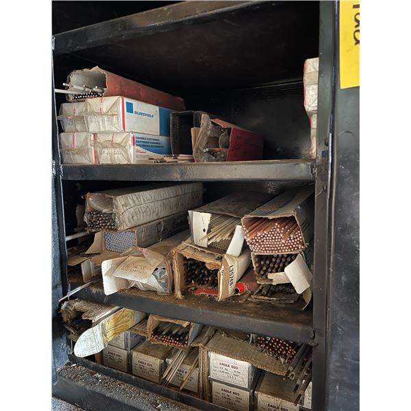 Misc welding rod and steel cabinet