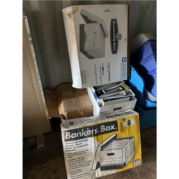 Bankers boxes and document binders