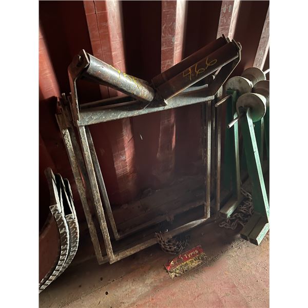 Two homemade pipe roller stands