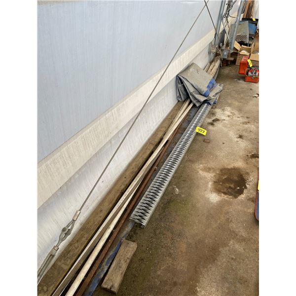 Steel step material and tarp. Does not include plastic piping or steel pipe