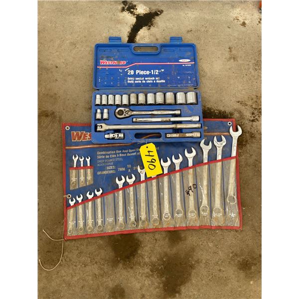 1/2" socket set and combination wrench set