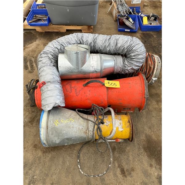 Manhole ventilation fans and ducting (Yellow fan unit Runs)
