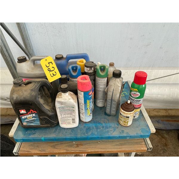 Misc solvents, oils and aerosols with desk