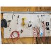 Image 1 : Peg board with air hoses, gauges and misc tools