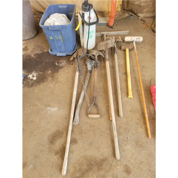 Grass seed, sprayer and misc hand tools