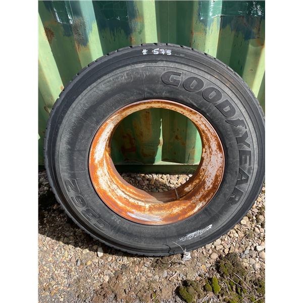 11R24.5 tire on rim