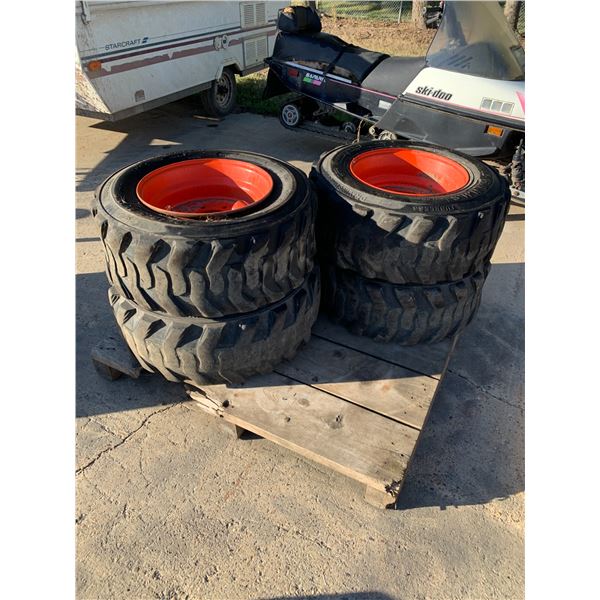 4- Bobcat tires, 12-16.5 & rims, Ph Rick (780) 531-2779, From Hwy 825 East on Boysdale Rd & South 1 