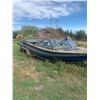 Image 1 : Older, approx. 24 ft river boat c/w 2- V8 engines, tandem trailer (Sold as is) (Consigned) Ph Rick (