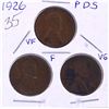Image 1 : 1926 P, D, S Wheat Cents