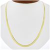 Image 1 : NEW 14k Yellow Gold 4mm 18" Polished Fancy Flat Herringbone Link Chain Necklace