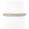 Image 1 : Antique Art Deco 18k White Gold Engraved Wheat Work Eternity Wedding Band Ring
