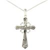 Image 6 : 14k White Gold .70 ctw Fancy Brown Diamonds on Black Cross Pendant w/ 18" Chain