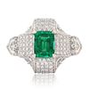 Image 1 : 2.55 ctw Emerald and 2.40 ctw Diamond Platinum Ring