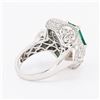 Image 3 : 2.55 ctw Emerald and 2.40 ctw Diamond Platinum Ring