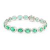 Image 1 : 12.53 ctw Emerald and 3.80 ctw Diamond 18K White Gold Bracelet