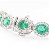 Image 3 : 12.53 ctw Emerald and 3.80 ctw Diamond 18K White Gold Bracelet