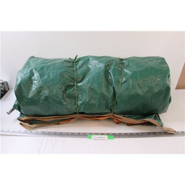 Vintage Canvas Camping Tent w/ Poles, Untested