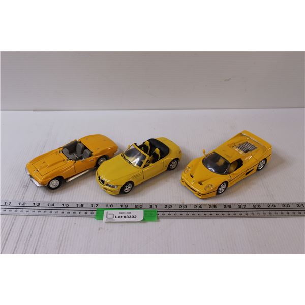(3) Model Cars: BMW, Corvette, Lamborghini