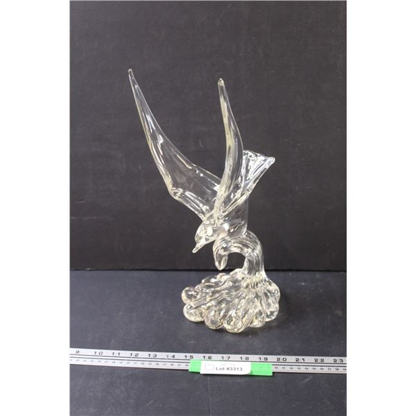 Blown Glass Marine Bird - 14" Tall - Initialed: B R '83