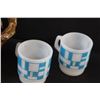 Image 4 : Squash Teapot & (2) Vintage Blue Mugs & Pinwheel Glass Beer Mug