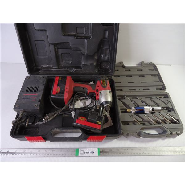 Cordless Drill with Accessories-untested and Drill Bit Kit