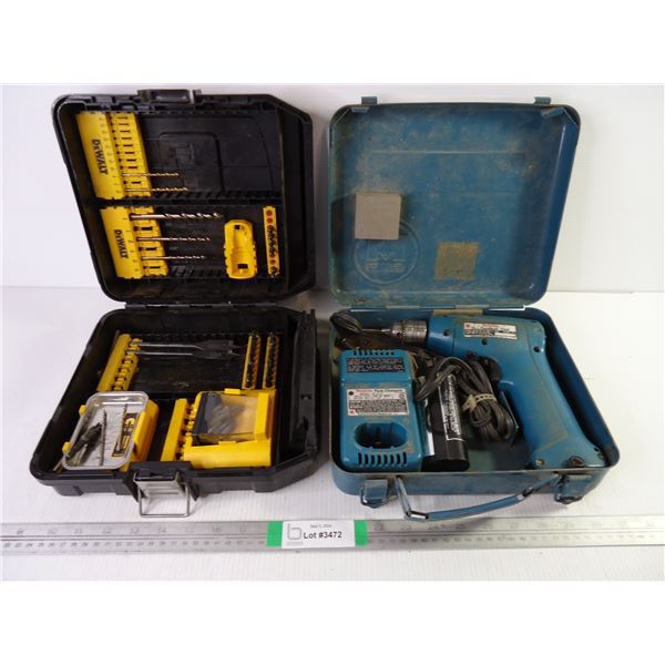 Makita Cordless Drill-untested and DeWalt Partial Drill Bit Kit