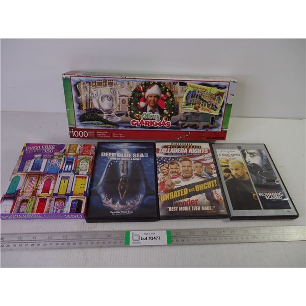 (3) DVD's and (2) Puzzles (Christmas Vacation)