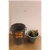 Image 1 : *Metal Garbage Can, (2) Plastic Planters and Bone Meal