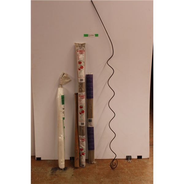 * Wooden Bat, Assorted Bamboo Stakes and Assorted Items