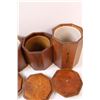 Image 5 : Vintage Wood Kitchen Canister Set (Flour, Sugar, Tea & Coffee)