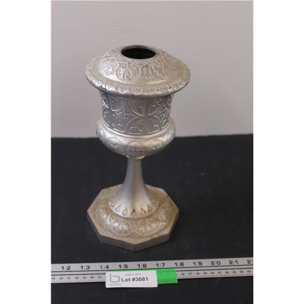 Metal Kerosene Lamp Base or Candle Holder - 10.5" X 5"