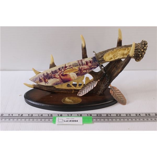 Caribou/Elk Bone & Knife Decor - 10" x 7"